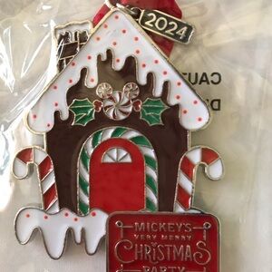 Red and Brown Gingerbread House Holiday Ornament